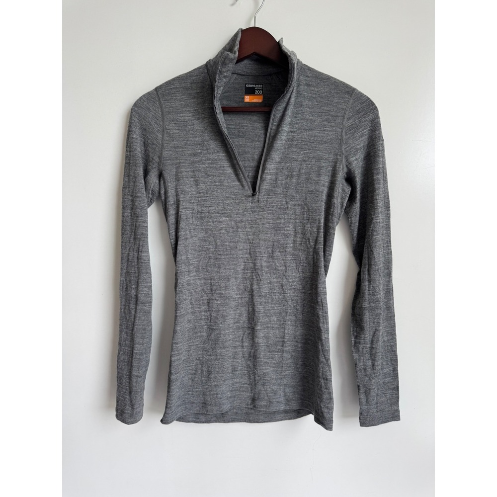 Icebreaker Merino 200 Oasis Half Zip Grey Base Layer Thermal Top XS Gorpcore